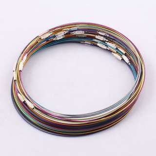18 100PCS Wholesale Wire Cable 1MM Steel Chain Stainless Charms Cords 