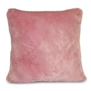  Thro Ltd. Solid Faux 18 by 18 Fur Pillow, Silver Pink 