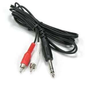   SF Cable, 6ft 1/4 Stereo Plug to 2 x RCA Plug Electronics