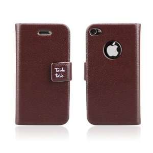  HOTER® Flip Leather Apple iPhone 4/4S Case   Brown Cell 