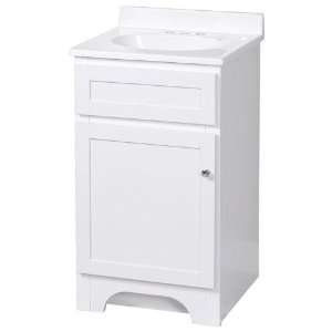   Columbia 18 Inch White Vanity with Marble Top