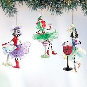  Dolly Mamas Happy Hour Ornaments #3 Set of 3: Home 