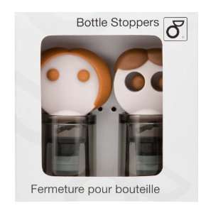  Zak Designs D Circle Mom & Dad Bottle Stoppers, Set of 2 