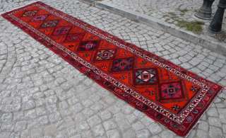   Kurdish Runner 34 x 148 Antique Hand Woven Wool Carpet Rug®  