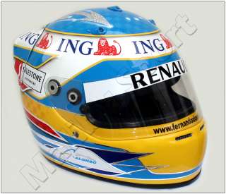 Fernando Alonso F1 ING RENAULT 2008 Replica Helmet SCALE 11. Real 