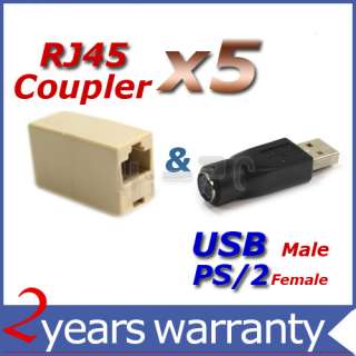 CAT5 RJ45 Network Cable Extender Plug Coupler Joiner  
