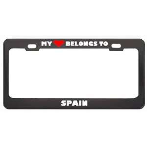  My Heart Belongs To Spain Country Flag Metal License Plate 