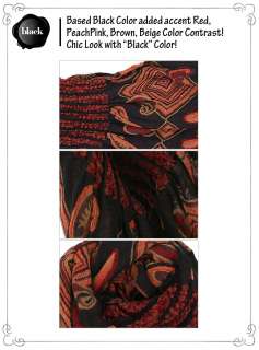 Paisley Print Scarf Ethnic Antique Scarves Shawl   Details!