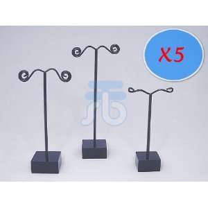  Pack of 15 Jewelry Earring Tree Display Stands (Black Pole 