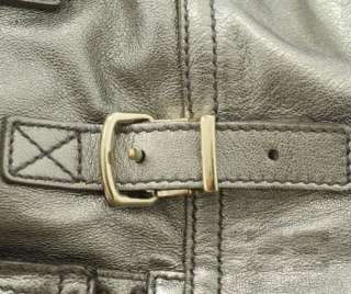 YSL Yves Saint Laurent Metallic Leather Medium Downtown Tote Handbag 