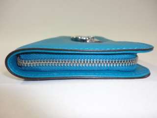   Large HAMILTON Zip Around Leather Teal Sea Blue WALLET Clutch  