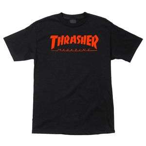 Thrasher MAGAZINE Logo Skateboard Shirt BLK/ORG LRG  