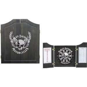    Davidson® Skull & Wings Cabinet & Dartboard Kit: Sports & Outdoors