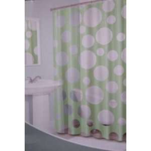 Peek A Boo Mint Green Vinyl Shower Curtain Clear Circles:  
