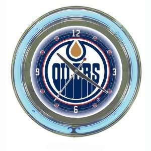  NHL Edmonton Oilers Neon Clock   14 inch Diameter: Home 