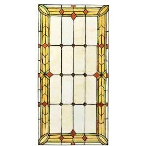 Craftsman 30W Rectangle Tiffany Style Stained Art Glass Window Panel 