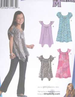Girls Mini Dress Tunic Sewing Pattern Hannah Montana  