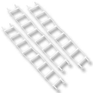   Set of 3 White Flexible Ladders for Wrestling figures 