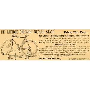  1896 Ad Lefebre Portable Bicycle Stand Bike Accessories 69 