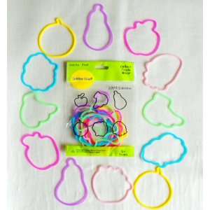   24 counts Silicone SHAPED Rubber Bands Bracelets   fruit: Toys & Games
