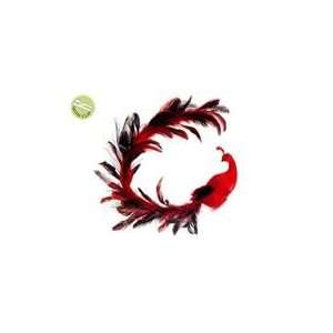   Vibrant Red Fancy Long Tail Bird Clip On Christ