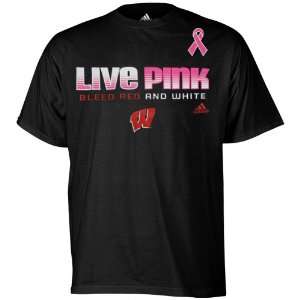  NCAA adidas Wisconsin Badgers Live Pink Gradient T Shirt 