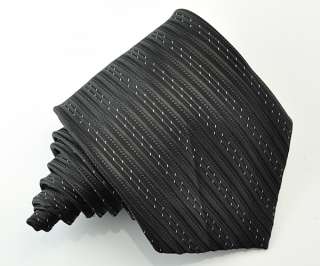   Handmade Woven silk Mens Tie Polka Dots Necktie set Cufflinks black 65