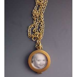  Custom Gold Photo Necklace   Glass Locket Jewelry