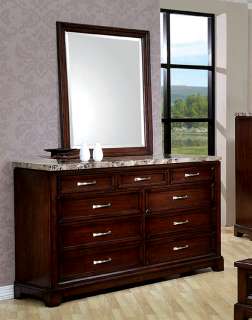 Oak/Marble 9 Drawer Dresser w/ Mirror   FREE S/H  