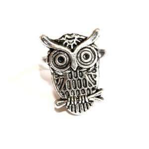  Sour Cherry Silver plated base Quirky Owl Ring: Jewelry