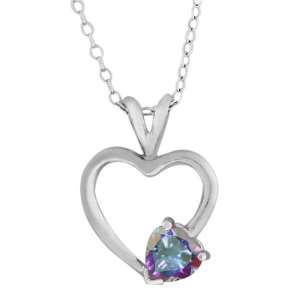  Pendant With Semi Precious Gem With 18 Sterling Silver Chain: Jewelry
