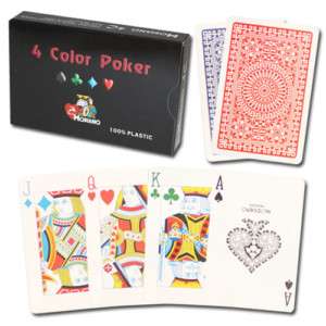 MODIANO Club 4 Color Poker R/B Plastic Playing Cards  