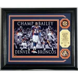 Champ Bailey Dominance Photo Mint W/ Two 24Kt Gold Coins  