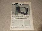 Fisher 100 Tube Amplifier Ad, 1958, 1 pg, Specs, Article, Original!