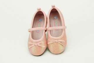 Lil Girls PALE ROSE PINK Sparkle Dress Shoes Slippers  