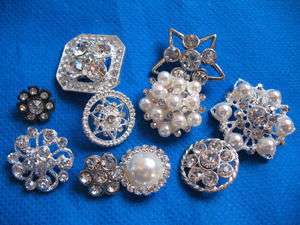 10 Sparkling Clear Crystal Rhinestone Button Mix lots  