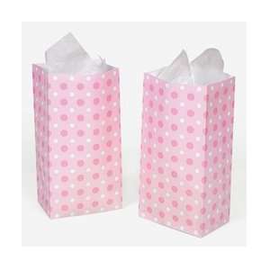  Dozen Paper Pink Polka Dot Goody Bags