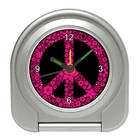 Carsons Collectibles Travel Alarm Clock of Flowered Peace Symbol Hot 