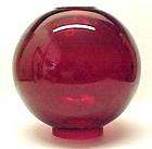 Ruby Red Gone with the Wind Glass Ball Oil Lamp Shade 1