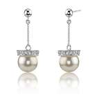 Peora Graceful Beauty Sterling Silver Bridal Style White Pearl CZ 