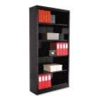 Alera Steel Bookcase, 5 Shelves, 34 1/2wx13dx72h, Black