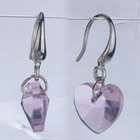Pugster Elegant October Birthstone Pink Drop Crystal Dangle Earrings 
