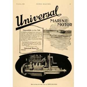   Ad Universal Marine Motors Tide Speedboat Oshkosh   Original Print Ad
