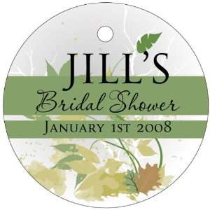 Wedding Favors Green Falling Leaves Design Circle Shaped Personalized 