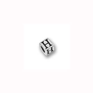  Charm Factory Pewter 4 1/2mm Alphabet Letter H Bead: Arts 