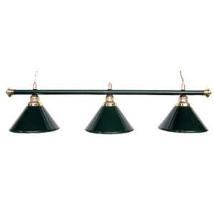 Iszy Billiards Metal Pool Table Light Billiard Lamp, Brass Trim Green 