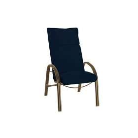   High Back Arm Patio Dining Chair Silver Vein Finish