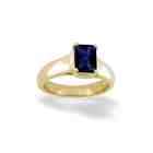   14K Yellow or White Gold Emerald Cut Sapphire Ring   Size 5 1/2