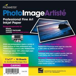 PhotoImage Canvas Inkjet Paper  11 x 17x 10 Sheets 029144053482 