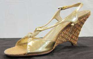 PRADA Gold Heel Sandals Shoes  
